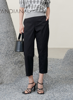 婉甸秋季新品日常休闲黑色长裤下装1233P02RX1YX