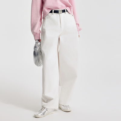 婉甸2026春季新品霜白香蕉裤直筒裤1251P15SX4