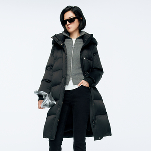 羽绒服1244D37SX5 黑色长款 婉甸2025年冬季 新品