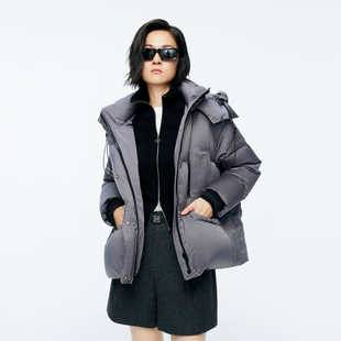 活力粉中长款 岩石灰 羽绒服1244D11GS3 新品 婉甸2025年冬季
