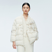 米白提花水貂毛中式 婉甸2025年冬季 新品 羽绒服1244D43DM5