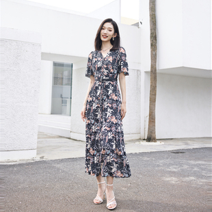 婉甸2025夏季新品摩洛哥风情花连衣裙1242N77XD5