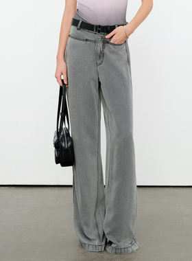 婉甸2026夏季新品雾灰色天丝阔腿裤1252X05SD4