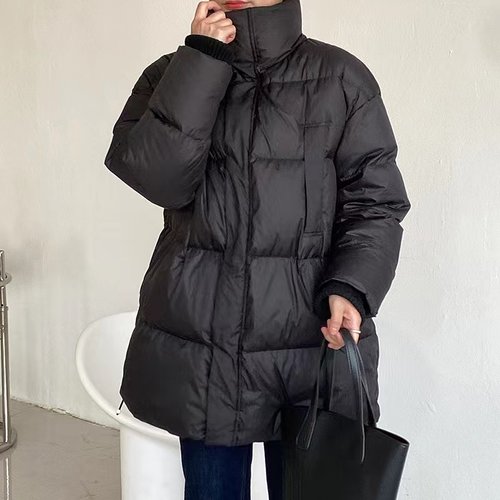 特价 韩国中长款羽绒服701 高领无帽90%鸭绒 230.5g充绒量休闲通