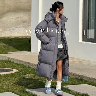 羽绒服711 长款 3鸭绒大毛领 时尚 系腰羽绒服300克 韩版 修身 新款