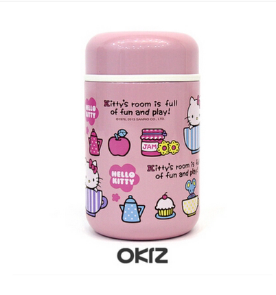 韩国进口hello kitty凯蒂猫 正品pororo小企鹅 儿童保温粥壶粥桶