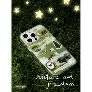 MhappyManner原创旷野小羊手机壳 适用于苹果16promax iphone16pro 15 pro/14pro全包软边手机套