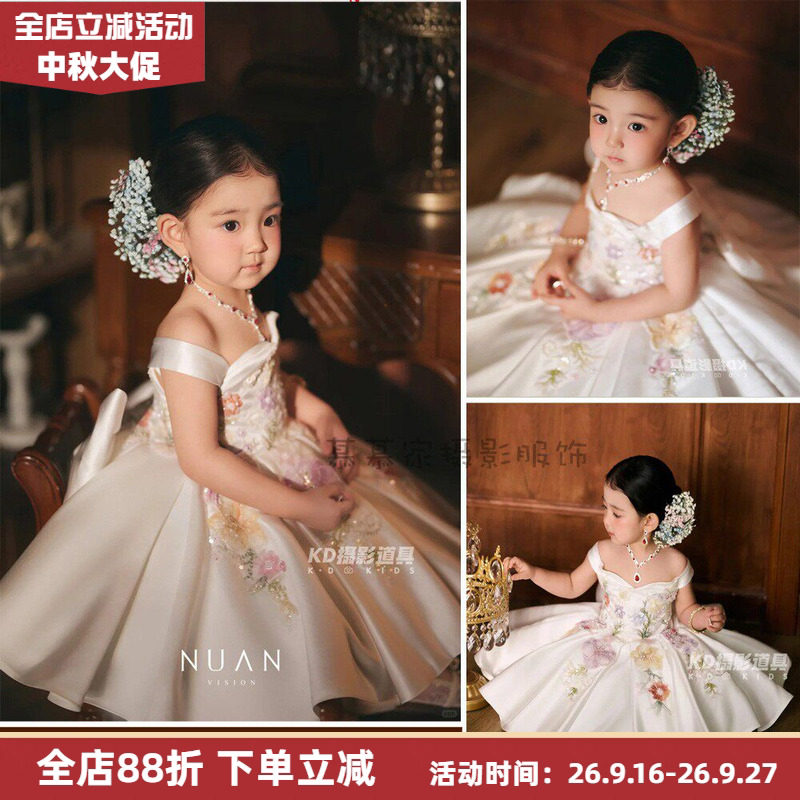 小女孩复古法式超仙儿童礼服图片