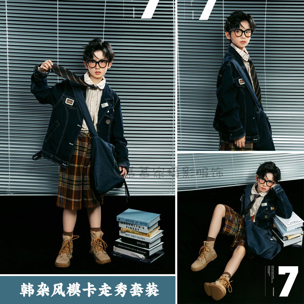 儿童摄影男童韩杂风潮童走秀套装