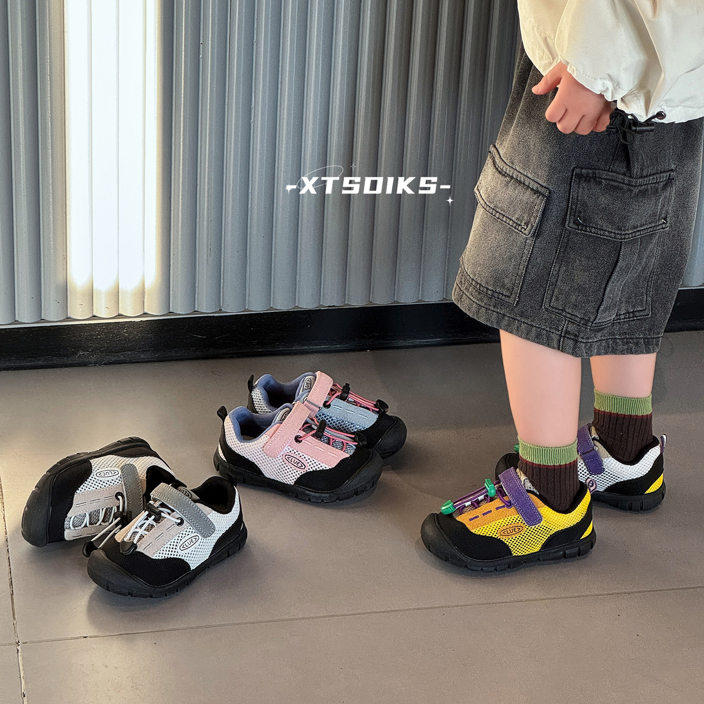 儿童运动鞋春夏季新款户外防滑女童登山鞋镂空网面透气男童休闲鞋