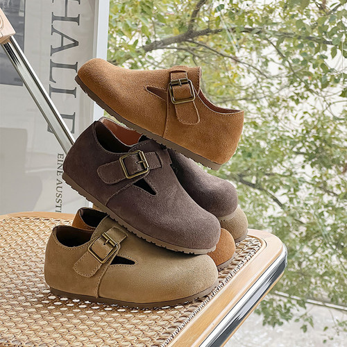 正品真皮儿童博肯鞋防臭小皮单鞋