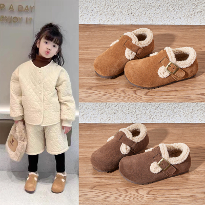 儿童加绒勃肯鞋女童冬季保暖棉鞋