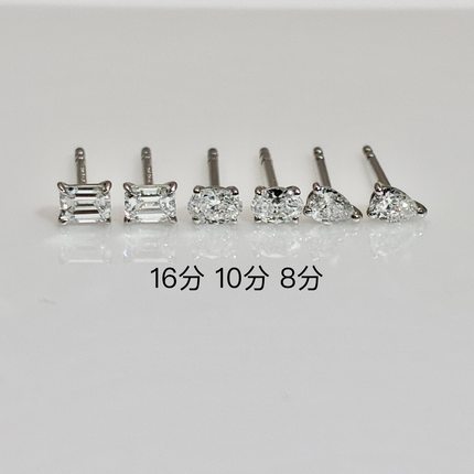 异形培育钻耳钉 小分数轻奢叠戴 铂金18k显钻款配饰 百搭日常耳饰