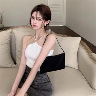 细绳短款挂脖式美背抹胸小吊带女薄外穿内搭性感背心上衣夏季新款