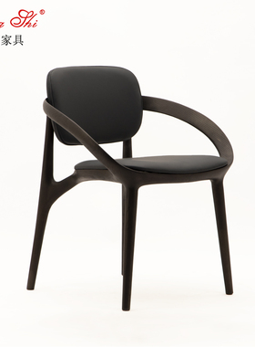 意大利porada北欧椅子黑胡木桃餐椅书桌椅酒店民宿茶座靠背休闲椅
