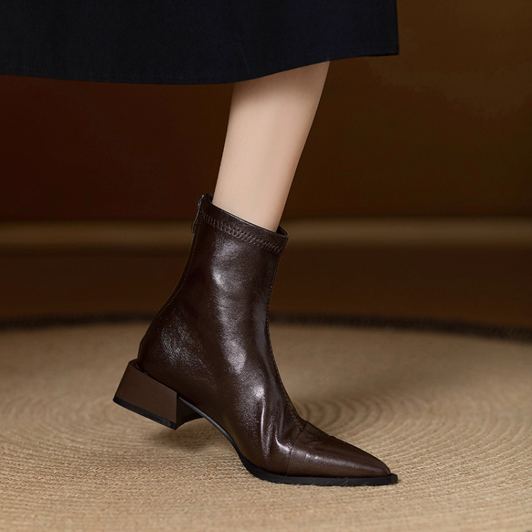 秋冬新款法式复古马丁靴