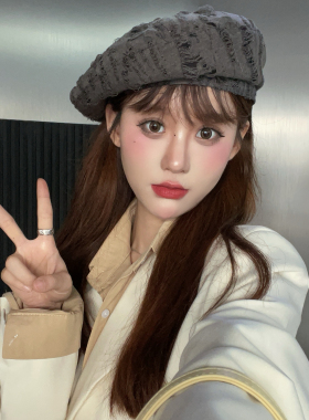 韩信复古显脸小女贝雷帽秋冬款
