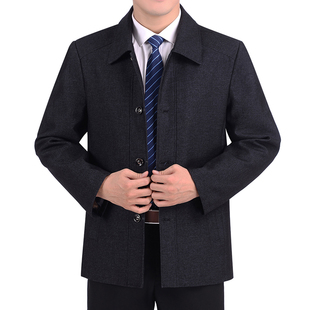 中年夹克男士春装外套男爸爸上衣春秋季父亲中老年休闲男装夹克衫