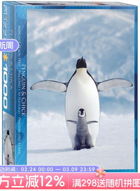 Eurographics  加拿大进口拼图企鹅和小企鹅1000片高难度解压玩具