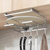 304不锈钢厨房吊柜锅盖架 橱柜免打孔砧板架放菜板锅盖置物架用品