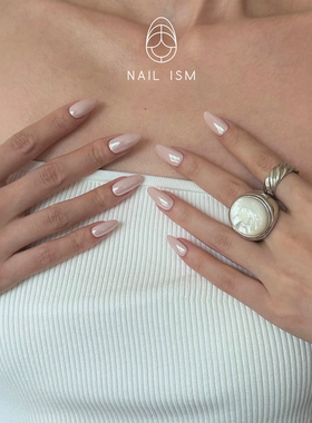 【NAILISM 海莉美甲】橡皮粉蹭粉海莉美甲杏仁甲穿戴甲Jaden同款