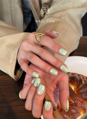 【NAILISM 海莉美甲】密瓜奶绿海莉甲简约高级春天显白美甲
