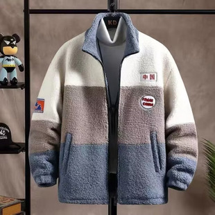 青少年羊羔毛绒外套12岁男孩15初中学生加厚夹克13大童秋冬装上衣