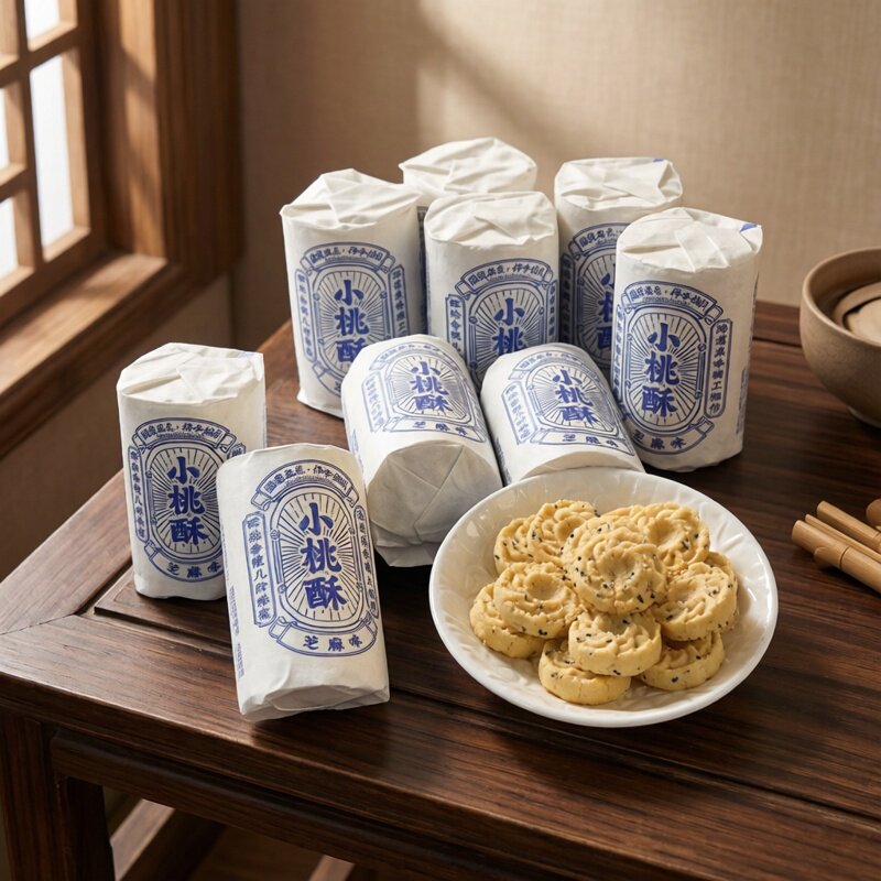 宁波特产小桃酥小包装老式手工香葱芝麻桃酥500g传统点心零食饼干