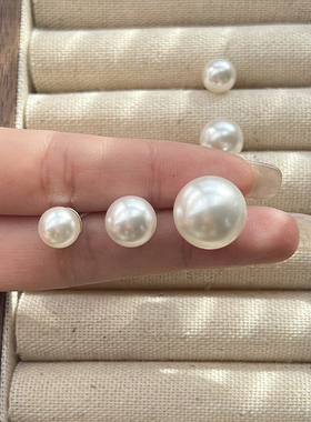 fever同款大珍珠耳钉女s925纯银轻奢高级感法式耳环饰2023年新款