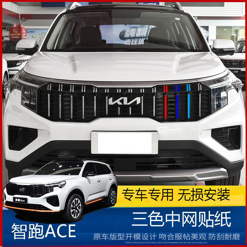 专用于21款智跑ACE三色中网贴纸智跑ACE中网改色贴汽车饰条贴膜