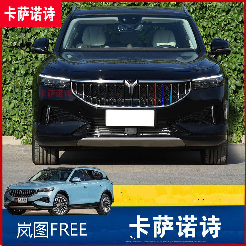 专用于21款岚图FREE三色中网贴纸岚图中网改色贴汽车改装饰条贴膜