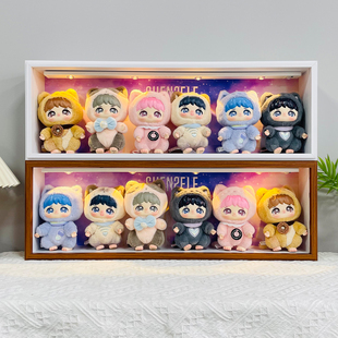 泡泡玛特周深反深代词系列收纳盒搪胶脸毛绒公仔场景展示盲盒相框