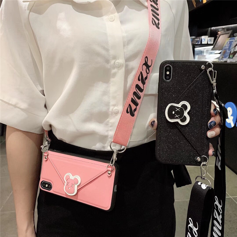 潮牌暴力熊零钱包oppoA3手机壳A5软A7N斜挎A7X挂绳女款A9/A9X软壳11-30新券