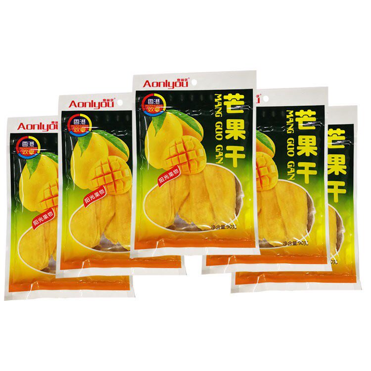 香港欢享奥丽优芒果干果脯蜜饯水果90g*3包网红休闲零食小吃即食