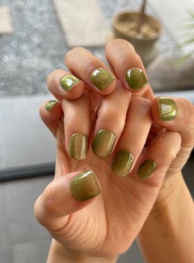 HESASA|新款芭乐果色猫眼显白短款豆豆美甲百搭纯手工穿戴甲