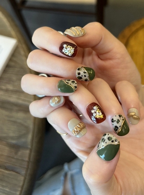 HESASA|高级高INS小众设计感纯手绘短款穿戴甲【纳美】纯手工美甲