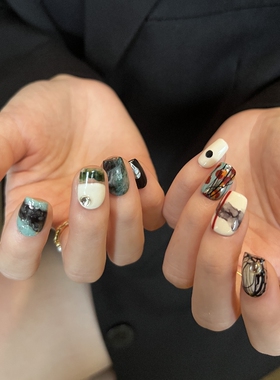 HESASA|小众设计高级感ins风晕染线条美甲【摩羯】纯手工穿戴甲