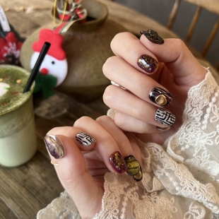 HESASA猫眼立体多彩晕染造型短款成品美甲【仙本那】纯手工穿戴甲