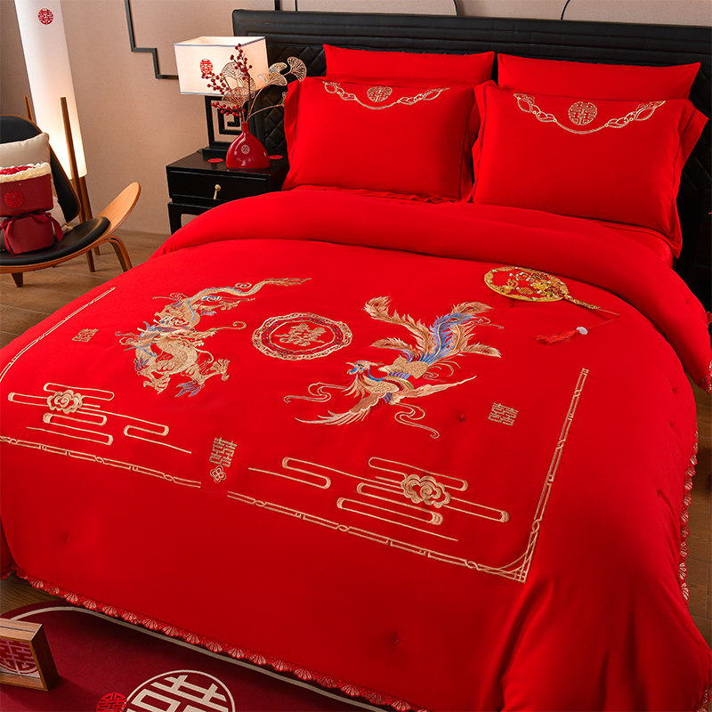 纯棉婚庆蚕丝被100桑蚕丝全棉龙凤呈祥刺绣喜被褥结婚被子冬被芯,床上用品,蚕丝被,淘宝优惠券,粉丝福利购,淘宝优惠卷