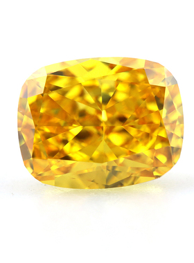 高精切金黄色钻石戒指首饰 肥长方冰花切人工宝石 DIY裸石配饰