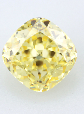 肥方冰花切鹅黄色宝石 高精切黄钻色裸石钻石 人工宝石戒指首饰