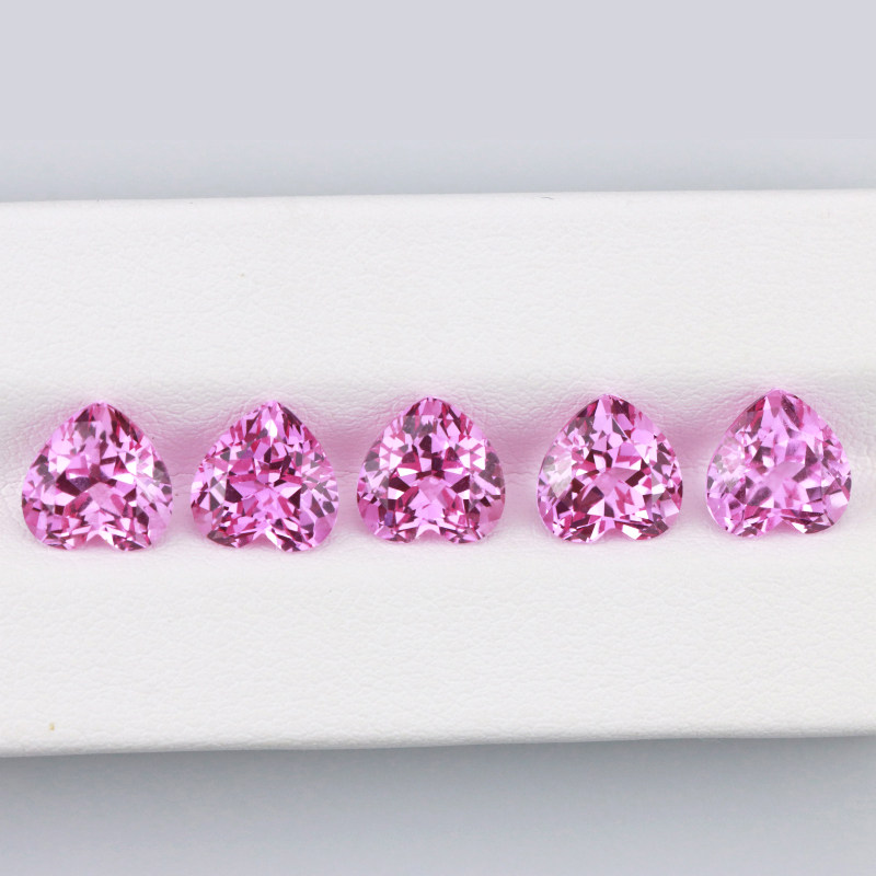 提拉法实验室培育爱心形宝石戒指主石心形粉蓝宝色裸石首饰配饰