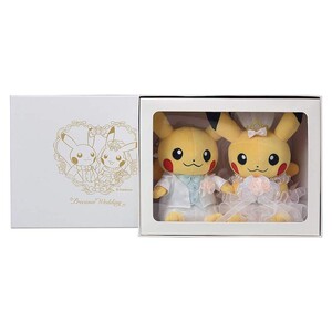 日本正品精灵宝可梦结婚皮卡丘情侣pokemon毛绒公仔玩偶礼品盒
