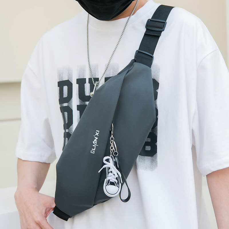撞色胸包牛津纺单肩包男生胸包
