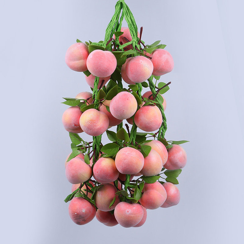 仿真水蜜桃串/大桃蟠桃串蔬菜水果串辣椒花生大蒜串/农家装饰