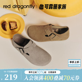 舒适软底休闲平底一脚蹬单鞋 红蜻蜓勃肯鞋 全包女鞋 穆勒鞋 女春季