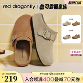 舒适外穿一脚蹬女鞋 红蜻蜓厚底勃肯鞋 休闲增高拖鞋 新款 女半拖春季