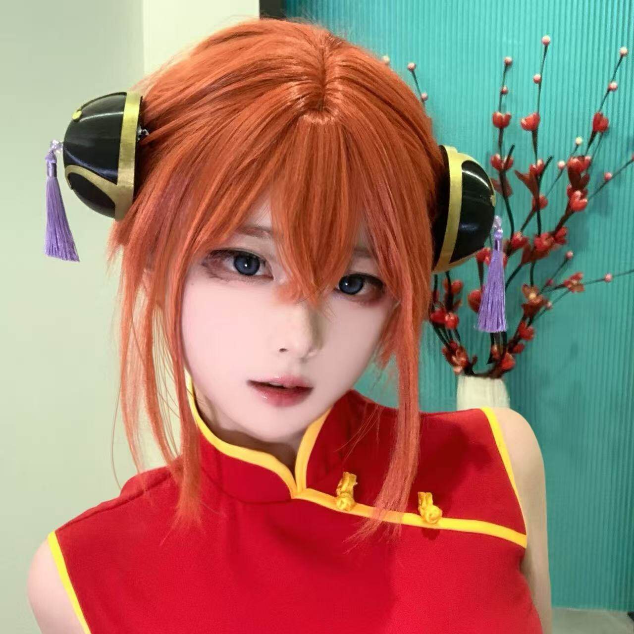 【清仓】豪漫 银魂cos服 神乐cosplay服 神乐无袖旗袍cos服装服饰