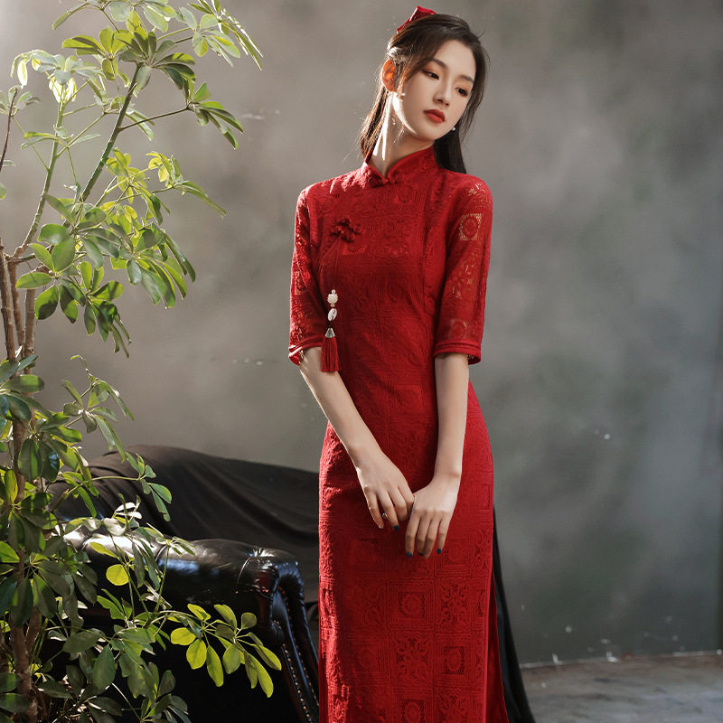 红色旗袍2026新款女春新娘敬酒服改良版中国风结婚晚礼服复古气质