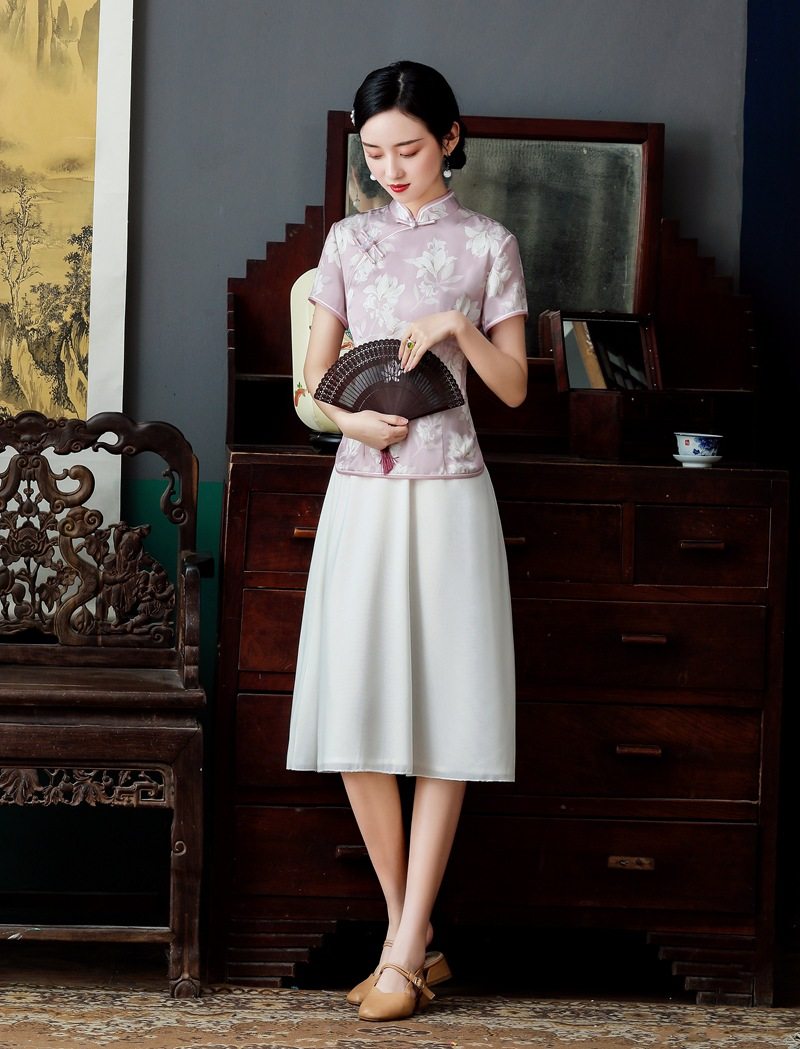 2026年春夏新款日常复古时尚优雅修身中国风小上衣假两件改良旗袍